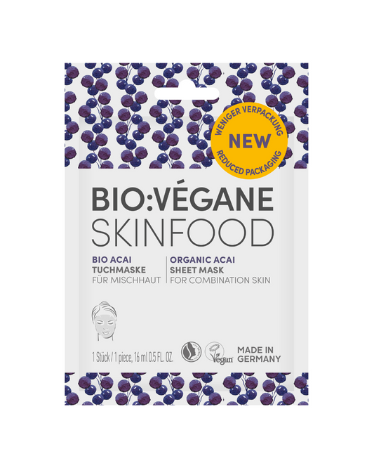 Máscara em Folha p/ Pele Mista | Açaí Orgânico / Organic Acai Sheet Mask