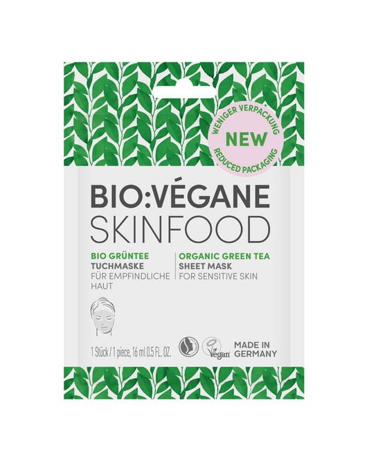 Máscara em Folha p/ Pele Sensível | Chá Verde Orgânico / Organic Green Tea Sheet Mask