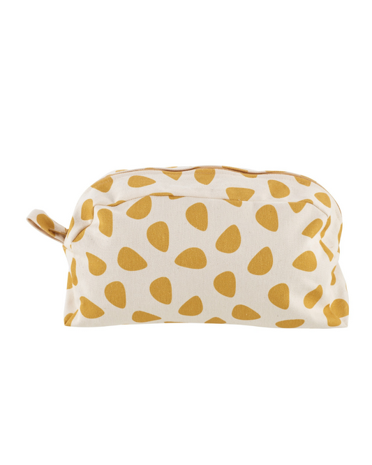 Bolsa de Cosméticos em Algodão Orgânico Amarelo Grande